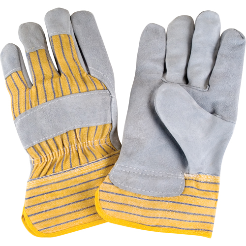 Premium Rugged Fitters Gloves, Large, Split Cowhide Palm, Cotton Inner Lining MAS Chibougamau