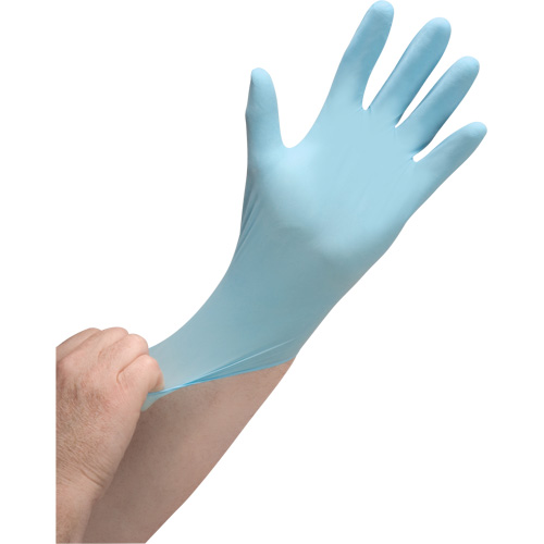 Gants jetables de calibre m&eacute;dical r&eacute;sistants &agrave; la perforation, 2T-Grand, Nitrile, 4,5 mils, Sans poudre, Bleu, Classe 2 MAS Chibougamau