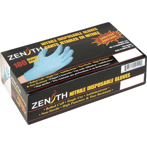 Puncture-Resistant Examination Gloves, Medium, Nitrile, 4.5-mil, Powder-Free, Blue MAS Chibougamau
