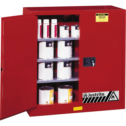 Armoire de s&eacute;curit&eacute; pour la peinture et les encres combustibles EX Sure-Grip, 40 gal., 3 tablettes MAS Chibougamau