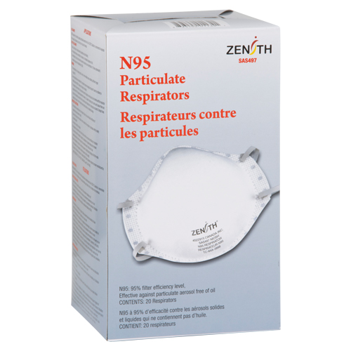 Respirateur contre les particules, N95, Certifi&eacute; NIOSH, Moyen/grand MAS Chibougamau
