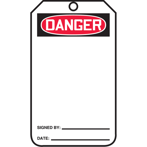 Safety Tags, Plastic, 3-3/8" W x 5-7/8" H, English MAS Chibougamau