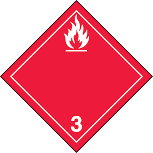 &eacute;tiquettes d'exp&eacute;dition TMD, Classe 3, Liquides inflammables, Vinyle MAS Chibougamau