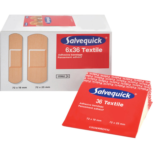 Salvequick&reg; Bandage Dispensing Systems Refills, Rectangular/Square, Fabric, Sterile MAS Chibougamau