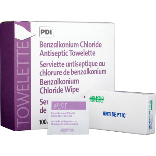 Benzalkonium Chloride Wipes, Towelette, Antiseptic MAS Chibougamau