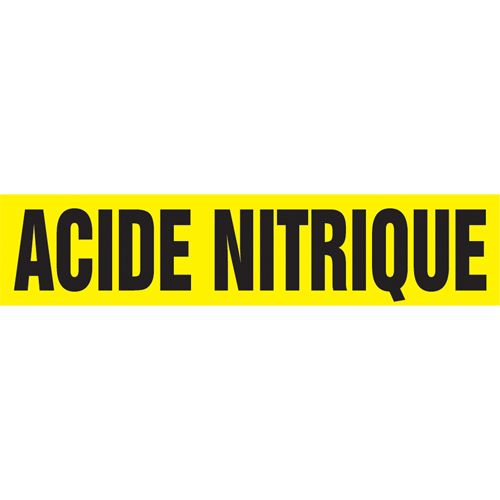 Marqueur de tuyau "Acid Nitrique", Autocollant, 4" h x 24" la, Noir sur jaune MAS Chibougamau