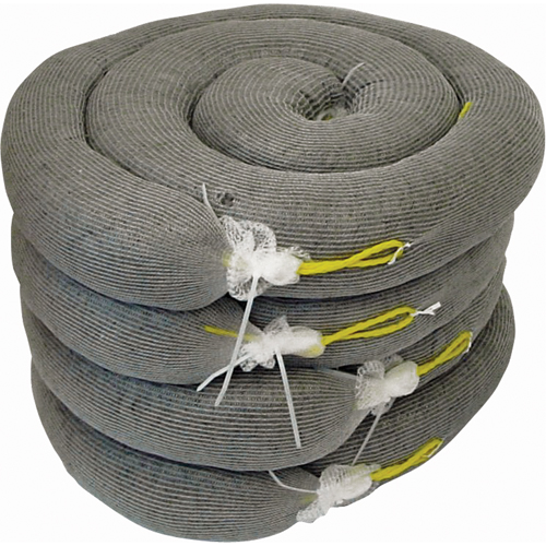 Premium Sorbent Boom, Universal, 10' L x 5" W, 35 Gal. Absorbancy, 4 /Pack MAS Chibougamau