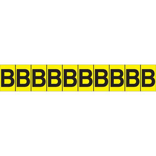 Individual Adhesive Letter Markers, B, 1" H, Black on Yellow MAS Chibougamau