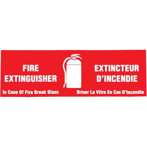 &eacute;tiquette  Fire Extinguisher / Extincteur d'incendie , 2" x 6", Vinyle, Bilingue avec pictogramme MAS Chibougamau