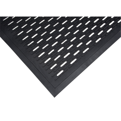 Tapis &agrave; profil bas, Caoutchouc, Grattoir Type, Motif &agrave; fentes, 3' x 5', Noir MAS Chibougamau