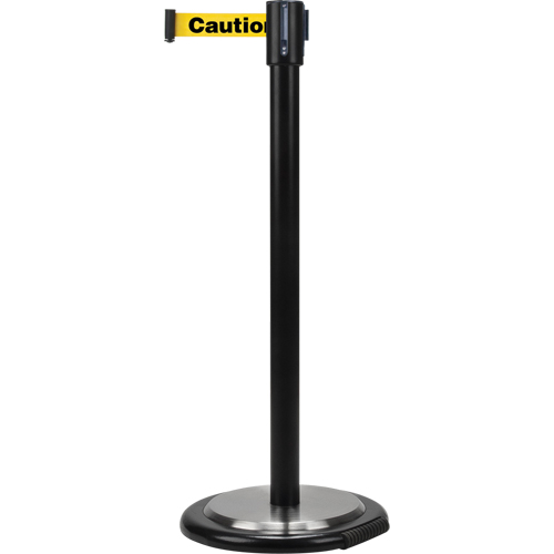 Free-Standing Crowd Control Barrier, Steel, 35" H, Yellow Tape, 7' Tape Length MAS Chibougamau