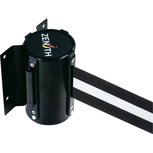 Wall Mount Barrier, Steel, Screw Mount, 7', Black/White Tape MAS Chibougamau