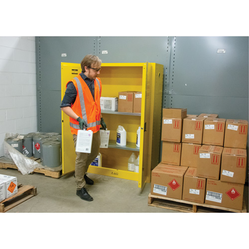 Flammable Storage Cabinet, 45 gal., 2 Door, 43" W x 65" H x 18" D MAS Chibougamau