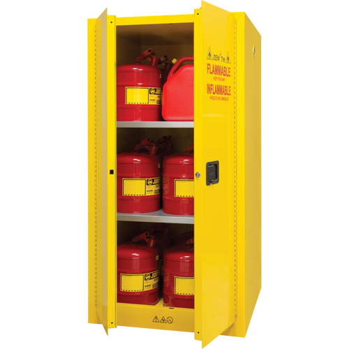 Flammable Storage Cabinet, 60 gal., 2 Door, 34" W x 65" H x 34" D MAS Chibougamau