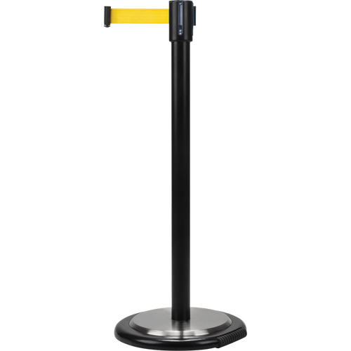 Free-Standing Crowd Control Barrier, Steel, 35" H, Yellow Tape, 12' Tape Length MAS Chibougamau