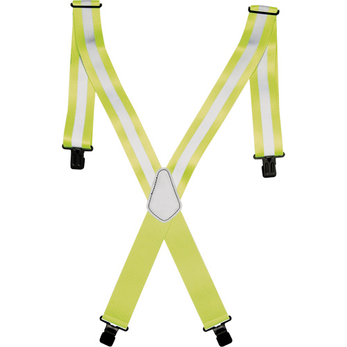 Hi-Viz 2" Work Suspenders, High Visibility Lime-Yellow, Silver Reflective Colour, One Size MAS Chibougamau
