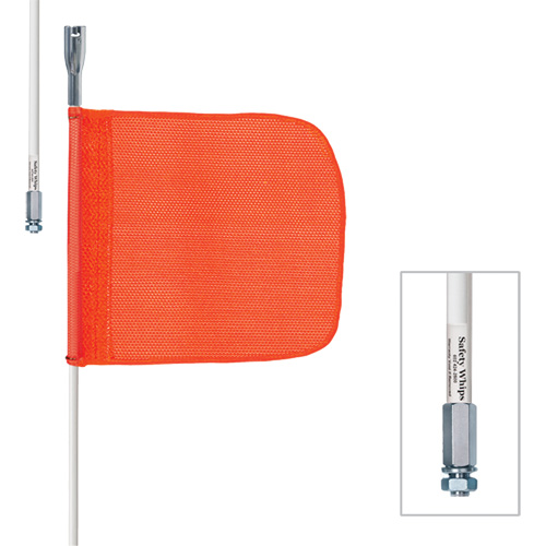 Tiges de s&eacute;curit&eacute; robustes Safety Whip, Fixation Filet&eacute;, Hauteur 5', Orange MAS Chibougamau