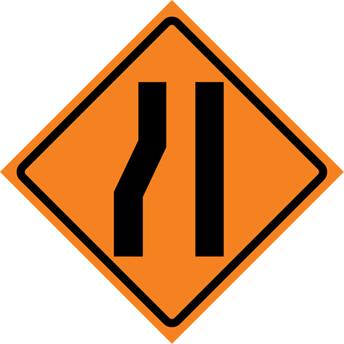Merge Right Roll-Up Traffic Sign, 36" x 36", Vinyl, Pictogram MAS Chibougamau