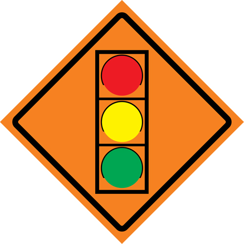 Stop Light Roll-Up Traffic Sign, 29-1/2" x 29-1/2", Vinyl, Pictogram MAS Chibougamau