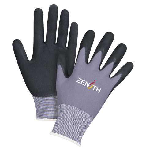 Gants ZX-1 de premi&egrave;re qualit&eacute; compatibles avec les &eacute;crans tactiles, 8/Moyen, R&ecirc;vetement Nitrile/Mousse de nitrile, Calibre 15, Enveloppe en Nylon MAS Chibougamau