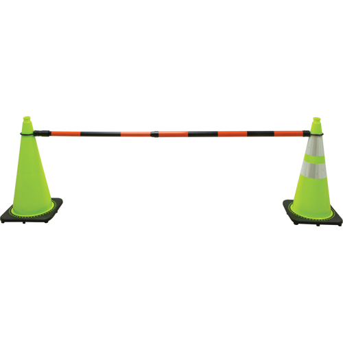Barre pour c&ocirc;ne de circulation r&eacute;tractable, Longueur d&eacute;ploy&eacute;e de 7' 5'', Noir/Orange MAS Chibougamau