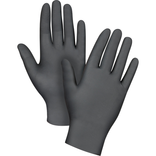 Medical Grade Disposable Gloves, Small, Nitrile, 6-mil, Powder-Free, Black, Class 2 MAS Chibougamau