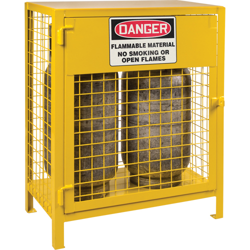 Gas Cylinder Cabinets, 2 Cylinder Capacity, 30" W x 17" D x 37" H, Yellow MAS Chibougamau