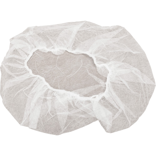 Non-Woven Bouffant Caps, Polypropylene, 18", White MAS Chibougamau
