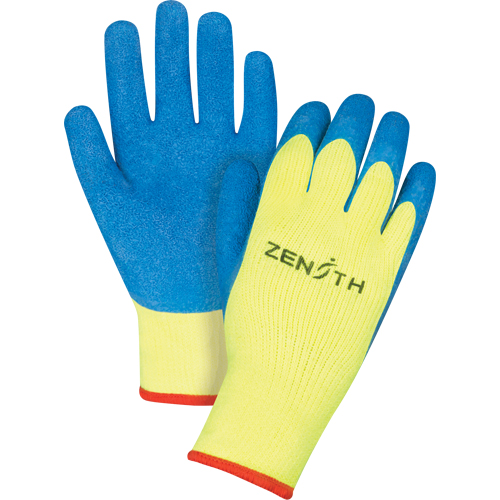 Gants haute visibilit&eacute; doubl&eacute;s d'acrylique & enduits de caoutchouc, 10/T-Grand, R&ecirc;vetement Latex de caoutchouc, Calibre 7, Enveloppe en Tissu &eacute;ponge MAS Chibougamau