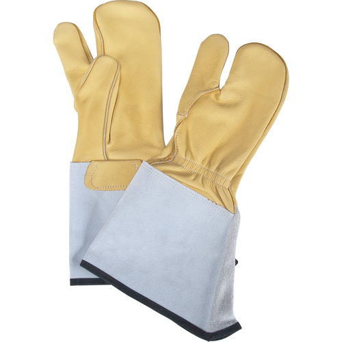 3-Finger Gloves, Medium, Grain Cowhide Palm MAS Chibougamau