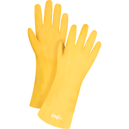 Rough-Finish Chemical-Resistant Gloves, Size 9, 14" L, PVC, Interlock Inner Lining, 47-mil MAS Chibougamau
