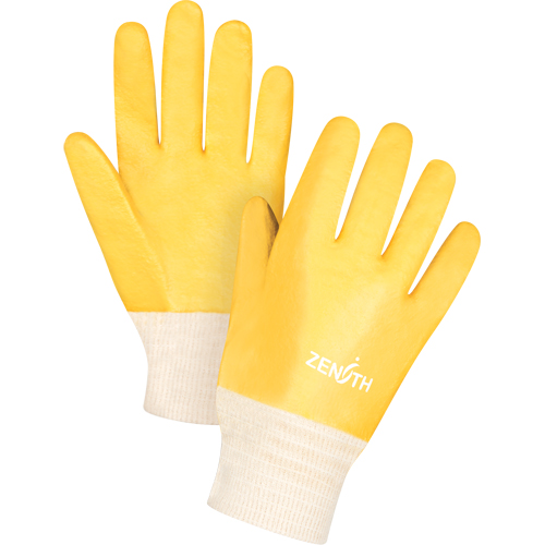 Rough-Finish Chemical-Resistant Gloves, Size 9, 10" L, PVC, Interlock Inner Lining, 47-mil MAS Chibougamau