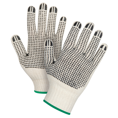 Heavyweight Double-Sided Dotted String Knit Gloves, Poly/Cotton, Double Sided, 7 Gauge, Medium MAS Chibougamau