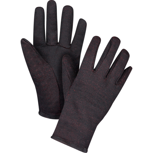 Jersey Gloves, Large, Brown, Red Fleece, Slip-On MAS Chibougamau