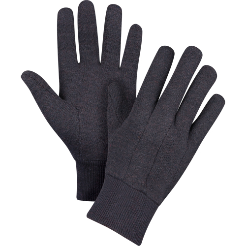 Jersey Gloves, Large, Brown, Unlined, Knit Wrist MAS Chibougamau