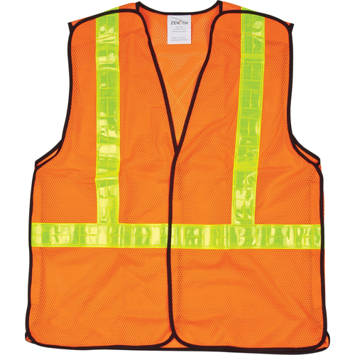 Veste de s&eacute;curit&eacute; pour la circulation d&eacute;tachable en cinq points, Orange haute visibilit&eacute;, Moyen, Polyester MAS Chibougamau