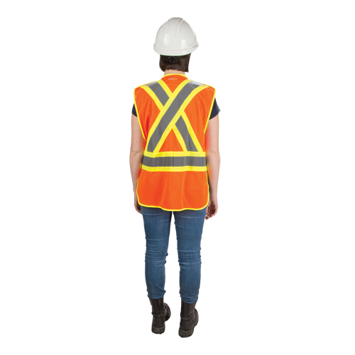 Veste d'arpenteur haute visibilit&eacute;, conforme &agrave; la CSA, Orange haute visibilit&eacute;, Moyen, Polyester MAS Chibougamau