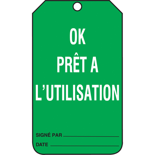 Inspection Tags, Cardstock, 3-3/8" W x 5-7/8" H, French MAS Chibougamau