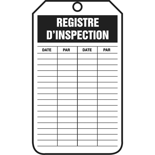 Inspection Tags, Cardstock, 3-3/8" W x 5-7/8" H, French MAS Chibougamau