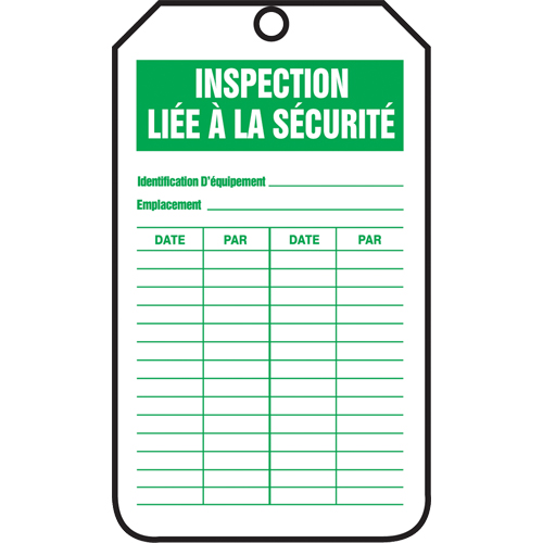 Inspection Tags, Cardstock, 3-1/8" W x 5-7/8" H, French MAS Chibougamau