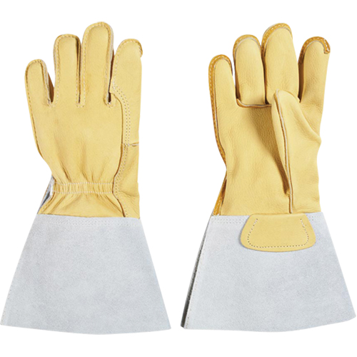 Lineman's Glove, Large, Grain Cowhide Palm, Cotton Inner Lining MAS Chibougamau