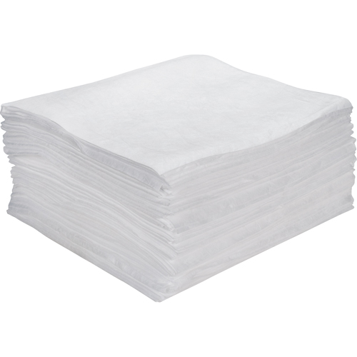 Premium Meltblown Sorbent Pads, Oil Only, 15" x 18", 15 gal. Absorbancy MAS Chibougamau