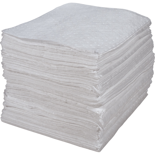 Feuilles absorbantes li&eacute;es de premi&egrave;re qualit&eacute;, Huile seulement, 15" x 17", 30 gal. d'absorption MAS Chibougamau
