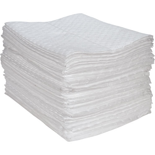Premium Fine Fiber Sorbent Pads, Oil Only, 15" x 17", 30 gal. Absorbancy MAS Chibougamau