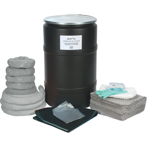 Trousse de lutte contre les d&eacute;versements, Universel, Baril, Absorbance de 55 gal. US MAS Chibougamau