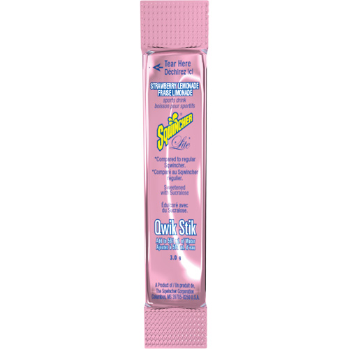 Sqwincher&reg; Boisson de r&eacute;hydratation ZERO Qwik Stik, Emballage-portion, Limonade aux fraises MAS Chibougamau