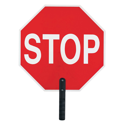 "Stop" Traffic Sign, 18" x 18", Plastic, English with Pictogram MAS Chibougamau