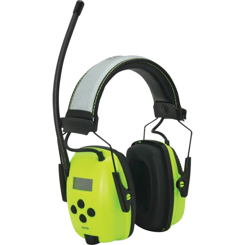 Casques-radio num&eacute;riques &agrave; haute visibilit&eacute; Sync de Howard Leight, Style Bandeau, 25 dB MAS Chibougamau