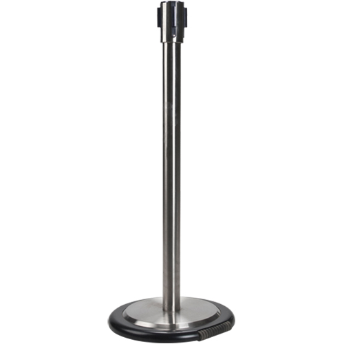 Poteau r&eacute;cepteur pour barri&egrave;res sur pieds pour le contr&ocirc;le des foules avec roues, Hauteur de 35", Acier inoxydable MAS Chibougamau