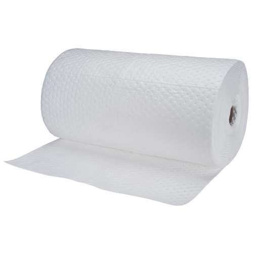 Rouleaux absorbants en fibres fines de calibre industriel, Poids moyen, 150' lo x 30" la, Absorption 50 gal. MAS Chibougamau